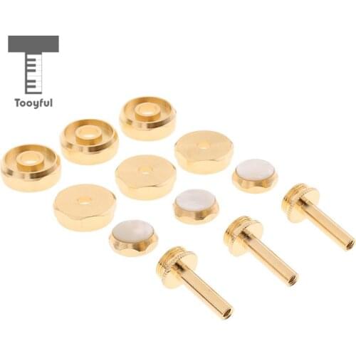 Tooyful Practical Metal Golden Trumpet Cap Screw Cover Buttons Connecting Rods Pack for Trumpeter