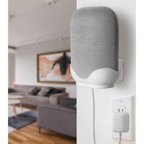 Outlet Wall Mount Holder Cord Bracket For Google Nest Audio Voice Assistant Plug In Kitchen Bedroom Bathroom Audio Stand