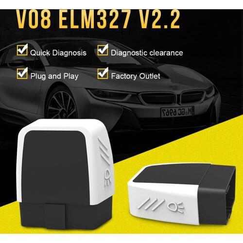 Newest ELM327 V08 Bluetooth 4.0 HW V2.2 PIC18F25K80 ELM 327 For Android/iOS/Windows Better Than V1.5 With LED OBD2 Diagnostic