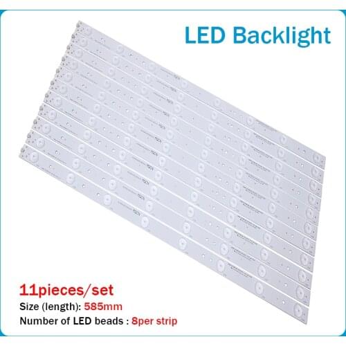 New 1set=11 PCS8 LEDs 585mm LED backlight strip for Hisense LED55EC520UA 55-HD550DU-B21-11X8-3030c-v0 1150644