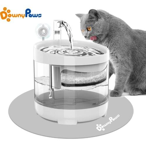1.6L/54oz Cat Water Fountain with Faucet Automatic Dog Water Dispenser Filter Drinkers For Cats Pet Drinking Bowl Auto Feeder