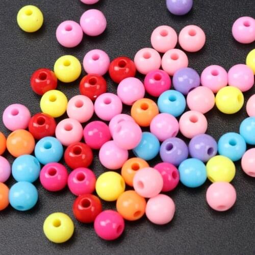 Mixed Solid color Acrylic Round Spacer Beads For Jewelry making DIY 6mm 200pcs KL74