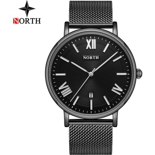Luxury Brand Men Watches NORTH Fashio Simple Exquisite Stainless Steel Watch Men Casual Sport Waterproof Watch Relogio Masculino