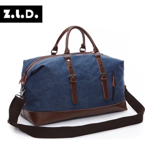 Skingo Canvas Leather Men Travel Bags Carry on Luggage Bags Men Duffel Bags Travel Tote Large Weekend Bag Overnight