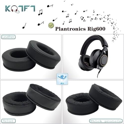 KQTFT Protein skin Velvet Replacement EarPads for Plantronics Rig600 Headphones Ear Pads Parts Earmuff Cover Cushion Cups