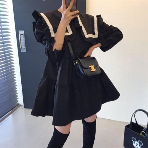 2021 Baby Collar Loose Age-reducing Large Collar Dress