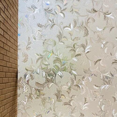 Stained Decorative Window Film Rainbow Privacy Glass Sticker on The Door Matte Static Self Adhesive Window Decals for Home Offic