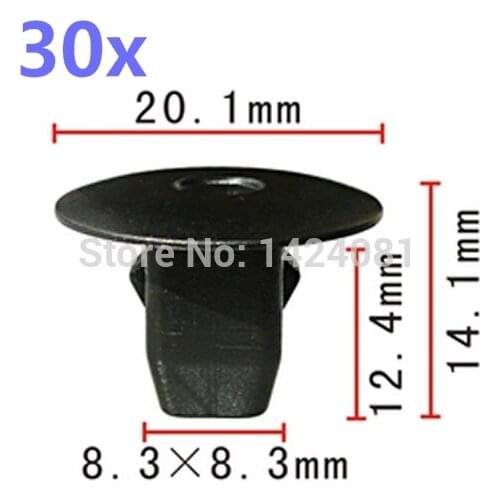30x High Quality Black Nylon for Accord Fender Apron Grommet Clip Tapping Screw 5mm(20 x 12 x9mm) 90682-SEA-003