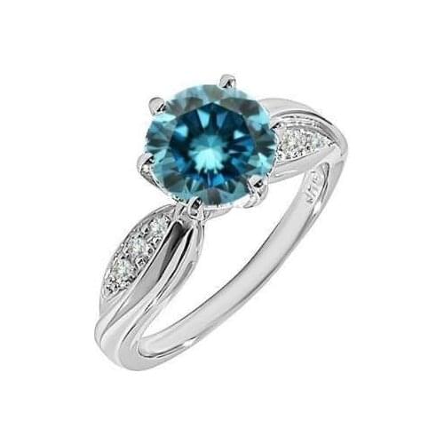Hot Sale Princess Jewelry Fashion Sky Blue CZ Ring For Women Plata Chic Accessories Engagement Gift silver color Rings