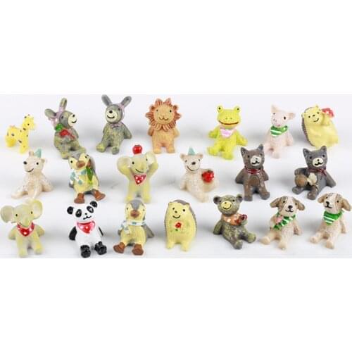 ZOCDOU 1 Piece Zoo Funny Animal Look Up Starry Sky Photo Background Lion Frog Pig Dog Model Samll Statue Figurine Ornament