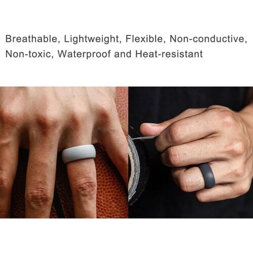 Hot 1Pc Silicone Movement Couples Sport Ring Round Solid Environmental Cool Popular Comfortable Rings