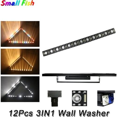 12X5W 3IN1 Wall Washer Light DMX 512 Control 160 5050 RGB lamp beads DJ Disco Stage Light 84X0.5W White Light Beads For CLub Bar