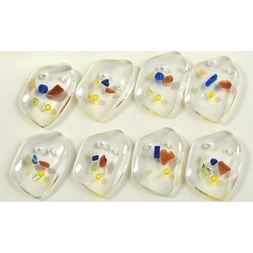 2020 Spring style 30pcs/lot transparent geoometry irregular shape resin flatback cabochon beads without holes diy jewelry making