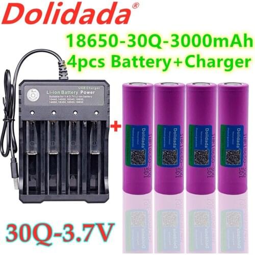 2021 new original INR 18650 battery 3.7V 3000mAh INR 18650 30q lithium ion rechargeable battery
