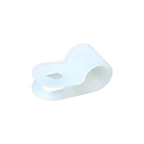 50PCS 1.3THK Nylon Nature Color R Shape Cable Clamp Plastic Rope Light P-Style Mounting Clips