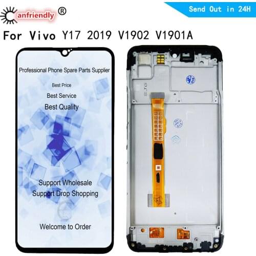 6.35" LCDs For Vivo Y17 2019 V1902 V1901 LCD Display Touch Panel Screen Sensor Digitizer Module With Frame Assembly For Vivo Y17
