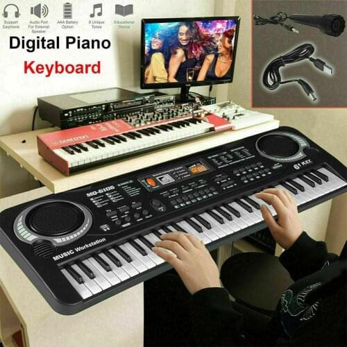 61 Keys Electronic Organ USB Digital Keyboard Piano Musical Instrument Kids Toy With Microphone Electric Piano For Children Kids