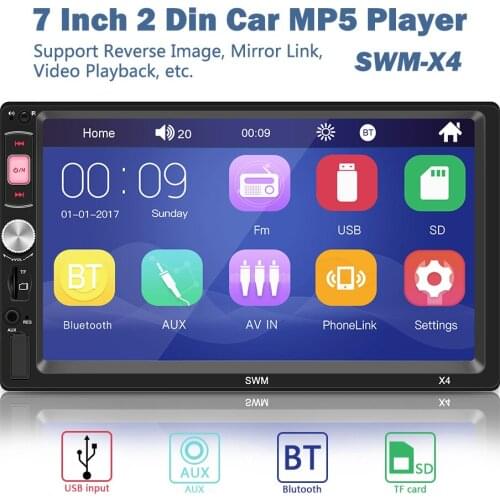 7 Inch MP5 Player 2Din Autoradio Bluetooth FM AUX USB TF Card Car Radio Multimedia Carplay SWM-X4 Auto Radio Free Shipping