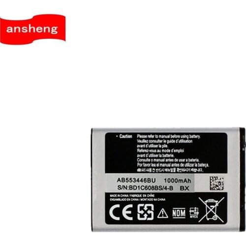 High Quality 1000mAh AB553446BU Battery For Samsung E2652 C3300 C3300K E2120 E3300 S5150 M3200 B100 L250 L258 M628 W539 X989