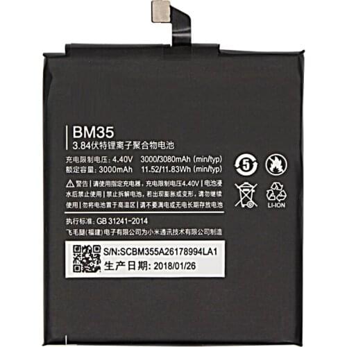 BM35 Battery For Xiaomi Mi4c Mi 4C Replacement Mobile Phone Battery High Capacity 3030mAh Free Tools BM35-Mi4c