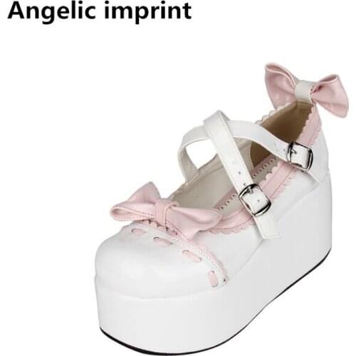 Angelic imprint handmade woman mori girl lolita cosplay shoes lady high heels pumps women princess dress party shoes 8cm 33-47