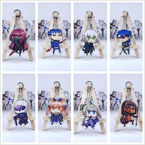 Anime FGO Fate Grand Order Keychain Figure Fate/GO Fujimaru Ritsuka Saber Okita Souji Acrylic Bag Pendant Keyring for Gift