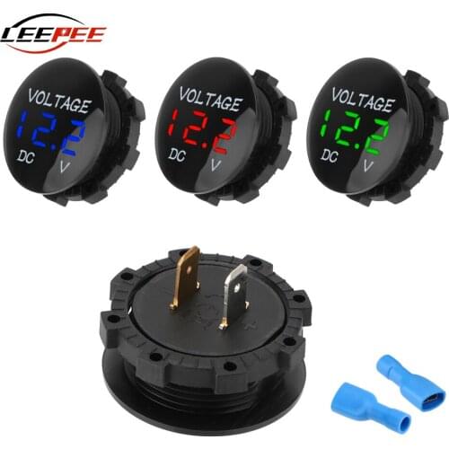 12V 24V Car RGB LED Digatal Voltage Meter Mini Voltmeter Monitor Tester Auto Motorcycle Marine Ship Truck Accessories Retrofit