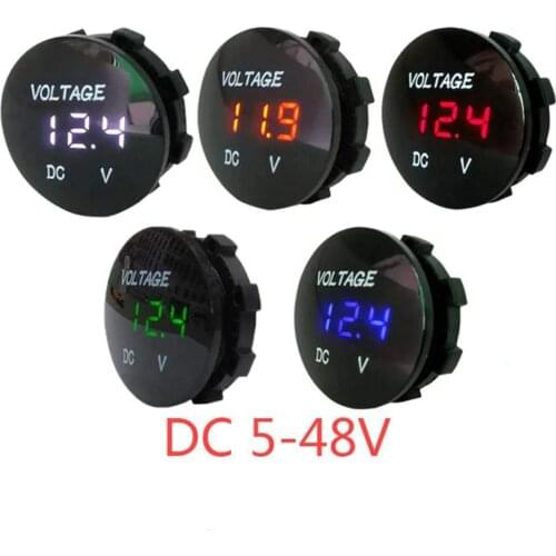 DC 5V-48V Digital Voltage Meter Car Motorcycle Voltmeter Voltage Tester for Car Auto Motorcycle ATV Boat 12V 24V 36V Waterproof
