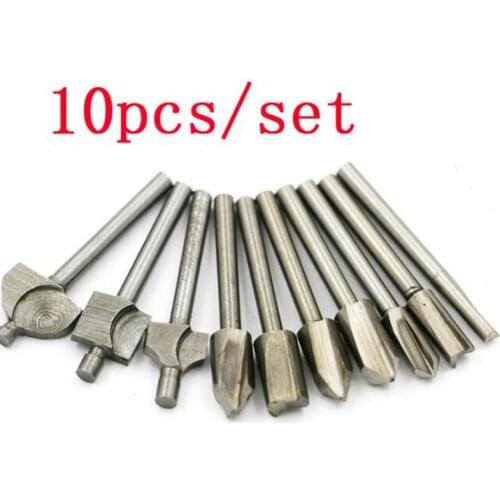 Wood Cutter Milling Dremel Rotary Tool Engraving Machine Dremel Accessories 10pcs Set 1/8" 3mm Shank HSS Router Bits