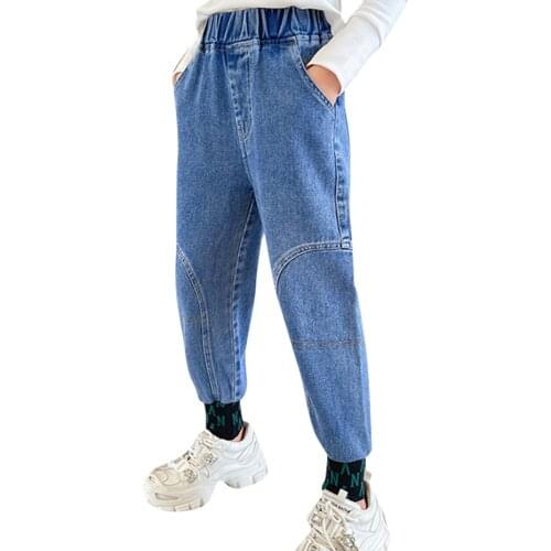 Jeans Girl Patchwork Kids Jeans For Girls Casual Style Kids Jeans Spring Autumn Clothes For Girls 6 8 10 12 14