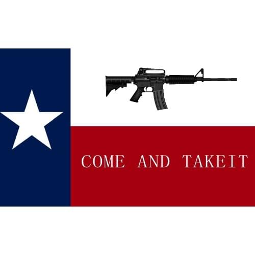 Texas state flag with Texas M4 Machine Gun Come and Take it Flag 3X5FT can add any logo on the flag