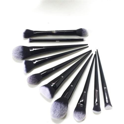 K-SEREIS 10Pcs Makeup Brush Set Shade+Light Lock-it edge Powder Foundation Contour Concealer Eyeshadow No.10 20 25 35 40 1 2 4