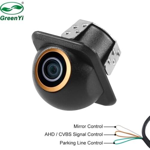 Mini 360 Around Install AHD CVBS 1280x720P Night Vision Golden Fisheye Lens Vehicle Parking Reverse Front Rear Side View Camera
