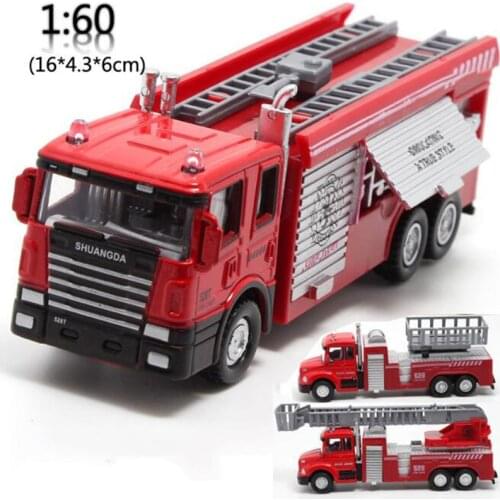Red Color 1/60 scale classic rescue stair Fire truck vehicles diecast miniature model car collection collective gifts show
