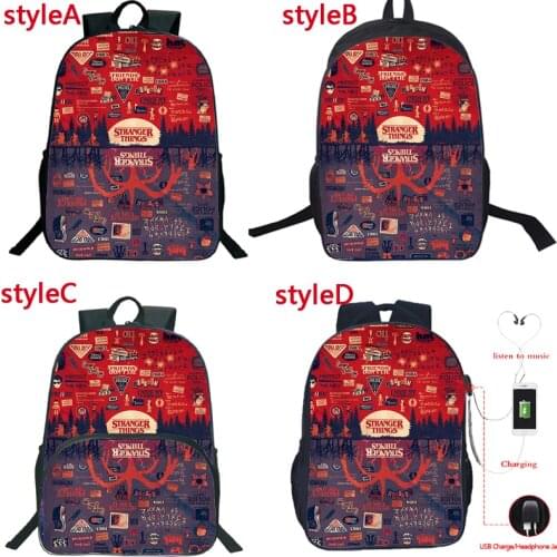 Beautiful 4 Styles Stranger Things Backpack Boys Girls School Bag Students Bookbag Kids Back to School Gift Teens Daily Rucksack