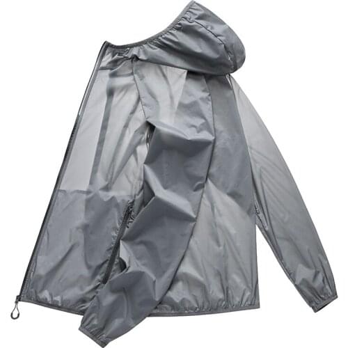 Summer sun protection clothing men woman light thin Breathable Cycling Beach Hooded waterproof Sun protection jacket Men