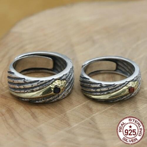 100% S925 sterling silver mens ring personality fashion classic jewelry punk style carved shape to send gifts for lovers hot