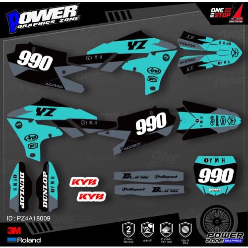 PowerZone Custom Team Graphics Backgrounds Decals 3M Stickers Kit For YAMAHA 2019-2021 YZ250F 2018-2021 YZ450F 009