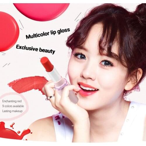 New Matte Lipstick Waterproof Velvet Lips Stick 9 Colors Sexy Non-stick Cup Lasting Make-up Moisturizing Solid Lipstick TSLM1