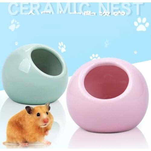 New Ball Shape Hamster/Small Animals Hideout Hamster House Critter Bath Round -shaped Hamster Ceramic Nest