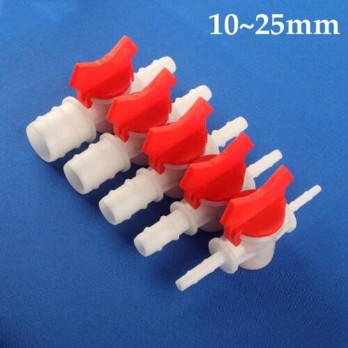 1~20pcs 10~25mm Reducing Dia Plastic Drip Irrigation Switch Valve Pipe Fitting For Aquarium Garden Water Hose Switch Connectors