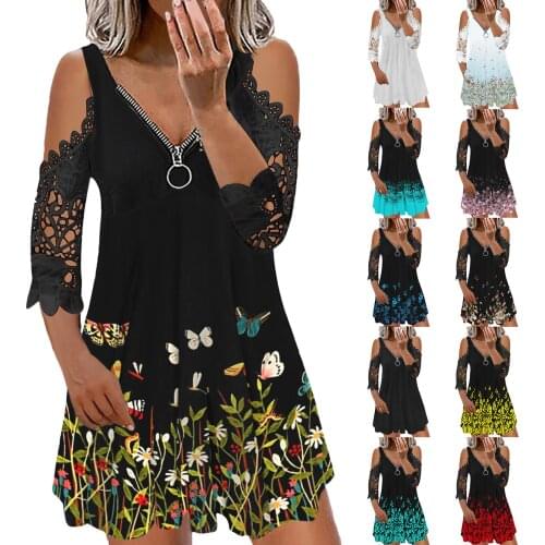 Fashion Off Shoulder Dress Women Lace V-neck Short Sleeve Strap Open Back Sexy Zipper Dress Elegant Causal Dresses Платье Летнее