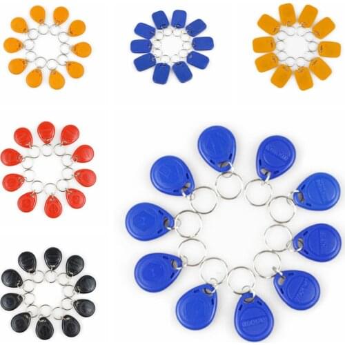 DIYSECUR 10pcs/lot 125Khz RFID Tag Proximity ID Cards Keyfob Key Tag Electronic Key for Access Control And Time Clock Use