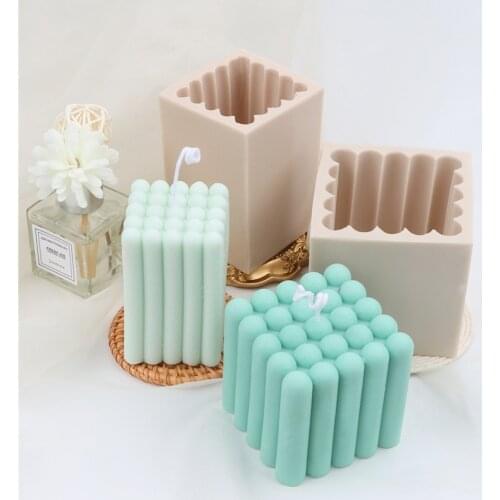 Rectang Irregular Bubble Silicone Candle Mold Column Cuboid Making Wax Plaster Artwork Cube UV Epoxy Cube Resin Soap Molds