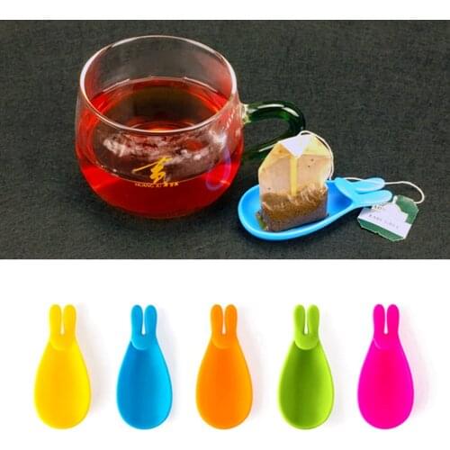 Silica gel Rabbit Wineglass Label For Tea Bag Hanging Mug Cup Clip Tea Infuser Novelty Product Tea Bag Holders Party Supplies @4