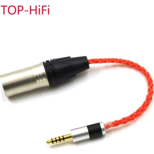 TOP-HiFi UPOCC Single-Crystal Silver 4.4mm Balanced Male to 4pin XLR Balanced Male Audio Adapter Cable 4.4 to XLR Balance
