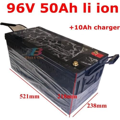 Waterproof 96v 50ah lithium ion bateria li ion battery for 7500W RV AGV Marine Tourist car motorcycle E-sweeper +10A Charger