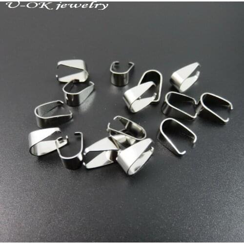 200pcs Stainless Steel Pendant Pinch Clip Clasp & Hooks Bail Connector DIY jewelry finding