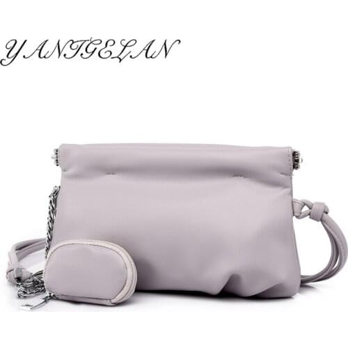 Womens Chain PU Leather Crossbody Bag 2021 New Fashion Female Clutch Pack Brand Designer Shoulder Handbags Bolso Movil Monedero