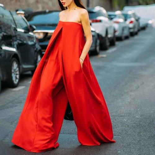 Korea Loose Fit Women Long Pleated Wide Leg Jumpsuit New High Waist Pocket Stitch Pants Fashion Spring Autumn 2020 JW879